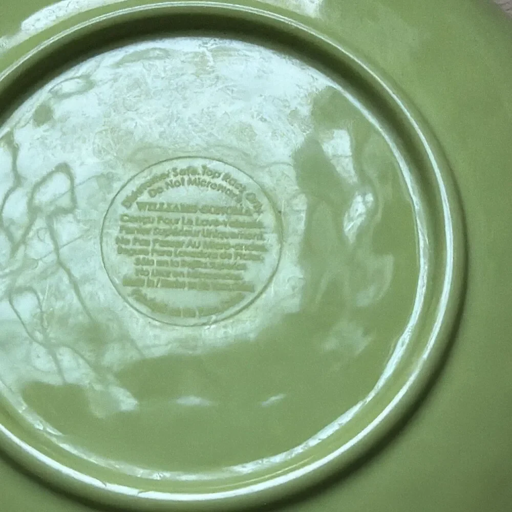 Set Of 4 Williams Sonoma 8” Green Crackle Rustic Melamine Bowls